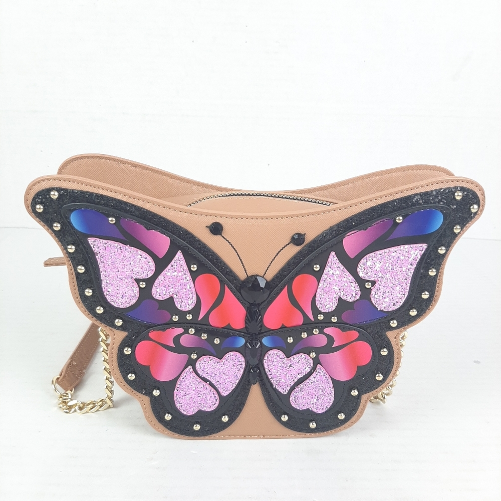 Betsey Johnson Kitsch Butterfly Crossbody Purse Excellent Condition